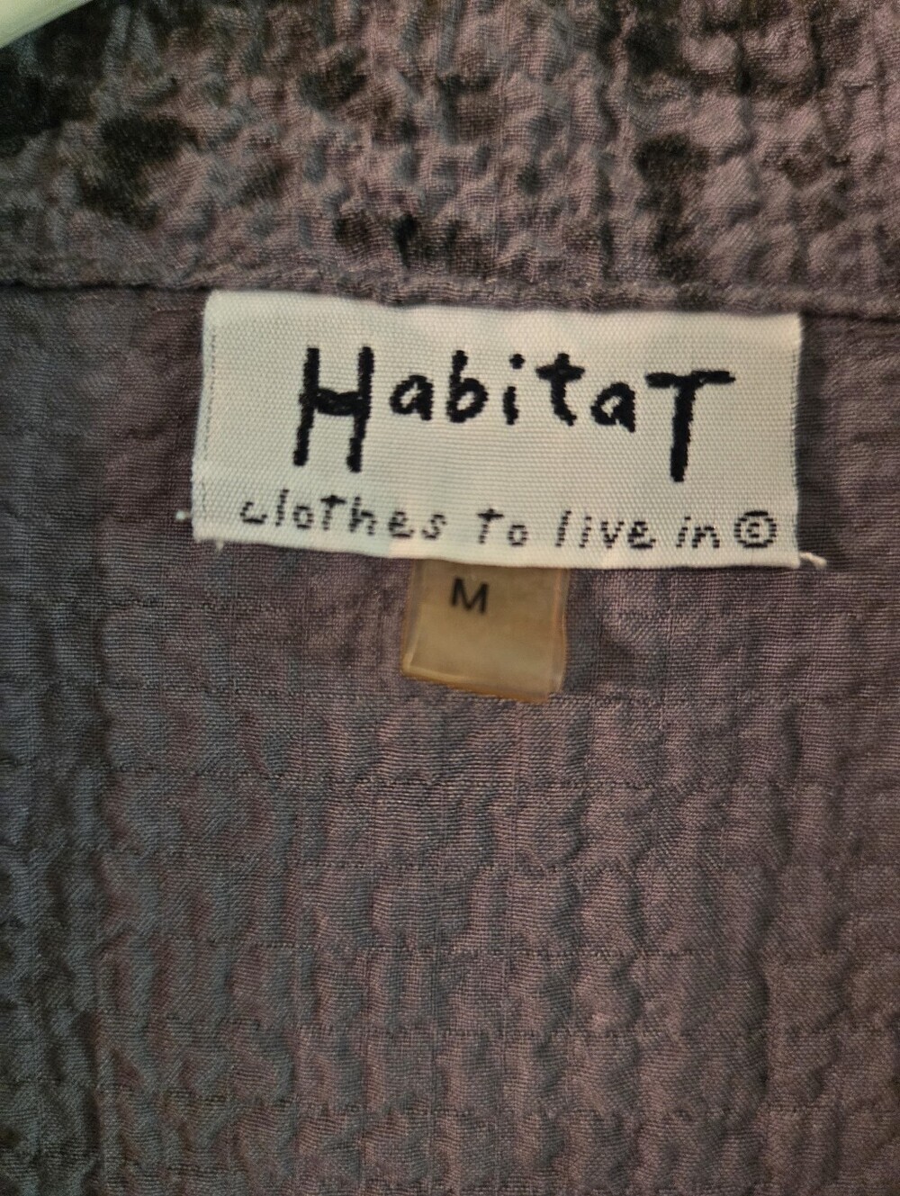 Habitat Womens Button Front Jacket Medium Crinkle Textured Gray Casual Lagenlook - Picture 3 of 8